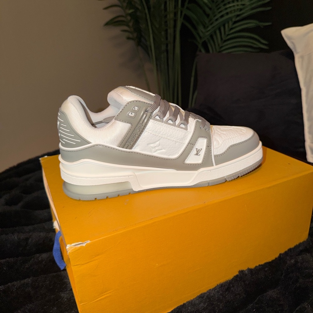 Louis Vuitton White & Light Gray Low-Top Trainer 5/39 in European